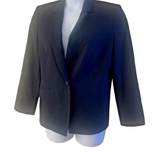 Tahari Arthur S. Levine Women’s Suit Jacket Blazer Size 14 Black Pockets Lined